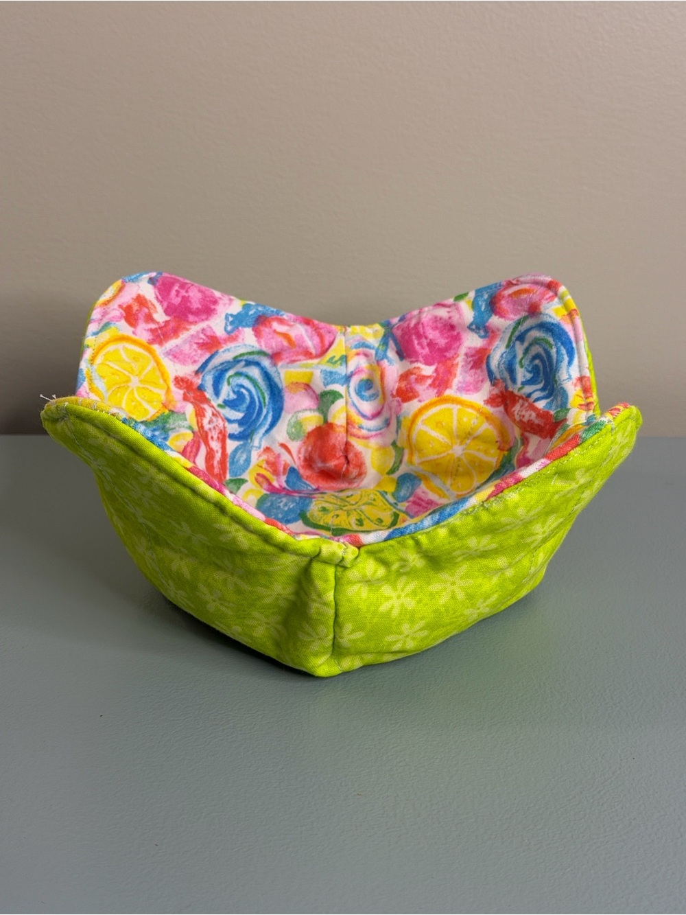 Hand Crafted Assorted 100% Cotton 11”x11” Bowl Coozie - Picture 7 of 13